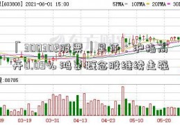 「300302股票」早评：沪指高开0.09% 鸿蒙概念股继续走强