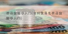 买基金新手入门(支付宝怎么买基金新手入门)