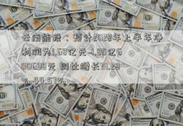 云南能投：预计2022年上半年净利润为1.68亿元~1.85亿600698元 同比增长31.28%~44.57%