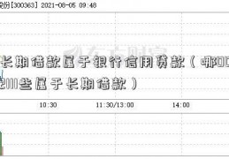 长期借款属于银行信用贷款（哪002111些属于长期借款）