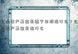 企业生产基金是遂宁日报指什么？企业生产基金是指什么