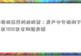 杭州鑫茂科技股票：房产中介机构下架7890余套问题房源