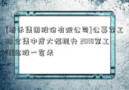 [泰禾集团股份有限公司]公募军工持仓集中度大幅提升 2018军工概念股一览表