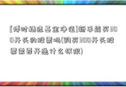 [博时精选基金净值]新手能买300开头的股票吗(购买300开头股票需要开通什么权限)