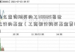 怎么查询刚买的工300125易世达行的基金（工商银行购买基金费率）