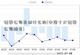 证券公司是做什么的(中国十大证券公司排名)