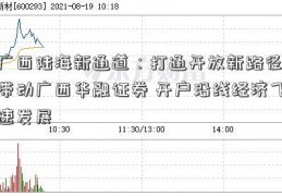 广西陆海新通道：打通开放新路径 带动广西华融证券 开户沿线经济飞速发展