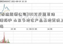 [泰拉能源公司]100万斤蔬菜陆续抵沪 山东多地农产品基地直供上海