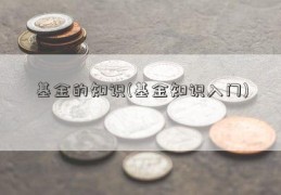 基金的知识(基金知识入门)