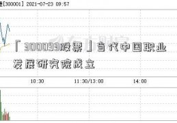 「300093股票」当代中国职业发展研究院成立