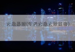 大盘暴跌(今天大盘大跌原因)