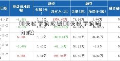 10元以下的股票(10元以下的潜力股)