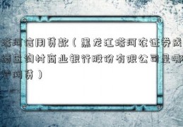 塔河信用贷款（黑龙江塔河农证券成绩查询村商业银行股份有限公司是哪个网贷）