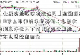 「北辰实业股份有限公司」金融报道｜18家上市银行年报亮相：息差收窄利息净收入下行 11家对公房地产不良贷款率回升